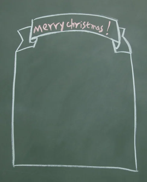 黑板上用粉笔绘制的圣诞节背景 — 图库照片