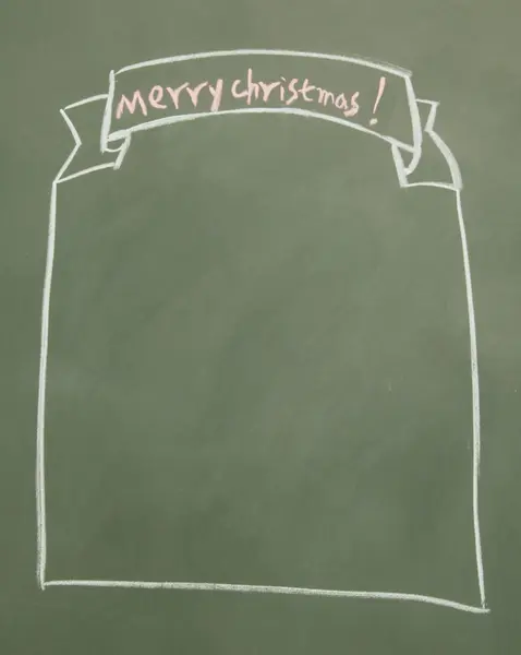 Fond de Noël dessiné à la craie sur tableau noir — Photo