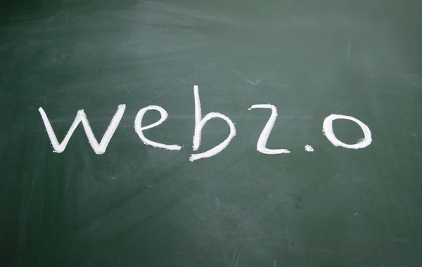 Web 2.0 címet írta: krétával táblára — Stock Fotó