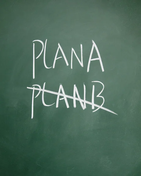 Plano a e plano b escrito com giz no quadro negro — Fotografia de Stock