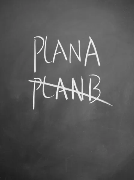 Plan a und Plan b mit Kreide auf Tafel geschrieben — Stockfoto