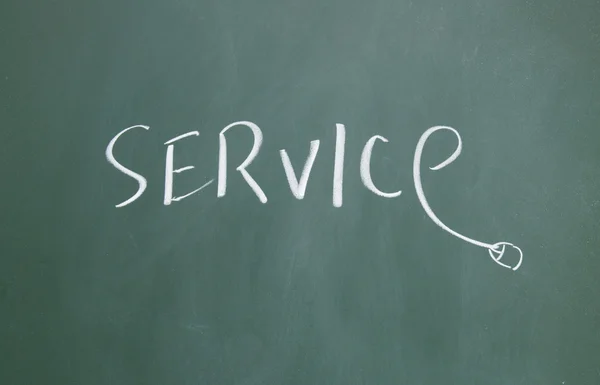 Services title written with chalk on blackboard — Stock Photo, Image