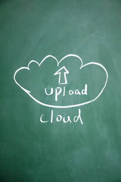 Σύννεφο upload σημάδι — Φωτογραφία Αρχείου