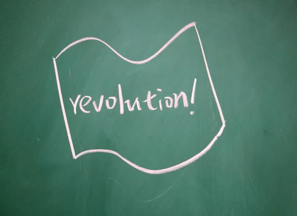 Revolution flag drawn with chalk on blackboard — Stock Photo, Image