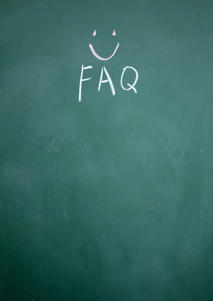 FAQ title drawn with chalk on blackboard — Stock Photo, Image