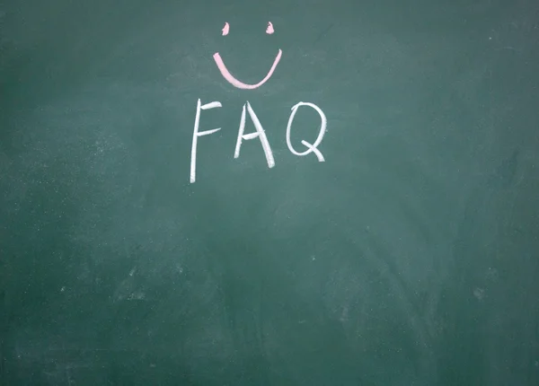 FAQ title drawn with chalk on blackboard — Stock Photo, Image