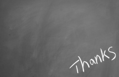 tahtaya tebeşir ile yazılmış teşekkürler başlığı