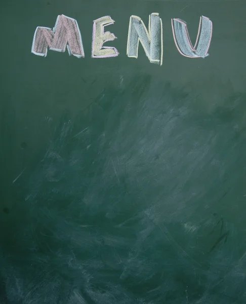 Menutitel geschreven met krijt op blackboard — Stockfoto