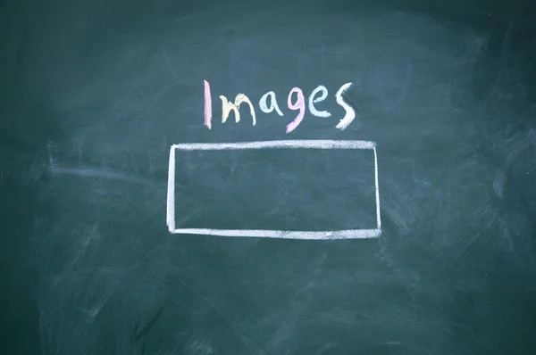 Image search interface drawn with chalk on blackboard — Stock Photo, Image