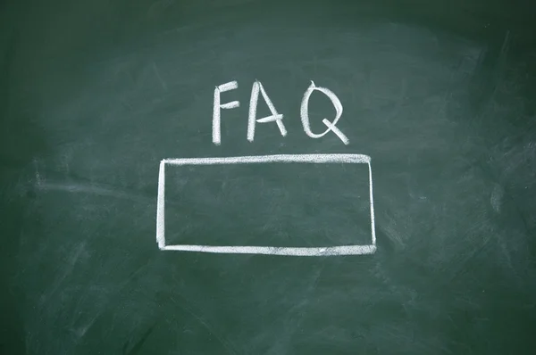 FAQ search interface with chalk on blackboard — Stock Photo, Image
