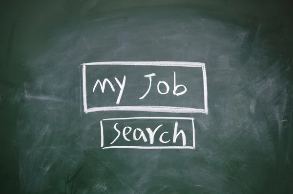 Search job symbol drawn with chalk on blackboard — Stock Photo, Image