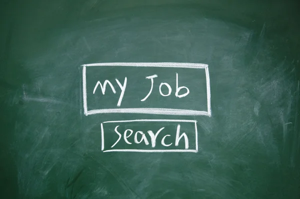 Search job symbol drawn with chalk on blackboard — Stock Photo, Image