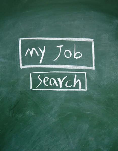 Αναζήτηση εργασίας σύμβολο που με κιμωλία στο blackboard — Φωτογραφία Αρχείου