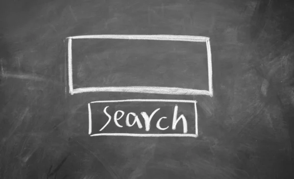 Search interface drawn with chalk on blackboard — Stock Photo, Image