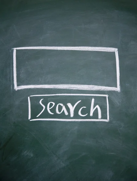 Search interface drawn with chalk on blackboard — Stock Photo, Image