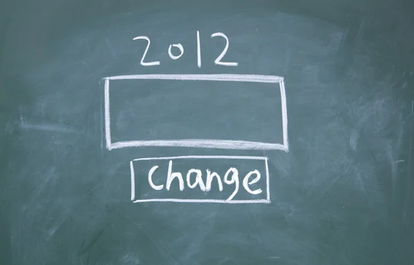2012 change search interface drawn with chalk on blackboard — Stock Photo, Image