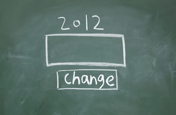 2012 change search interface drawn with chalk on blackboard — Stock Photo, Image
