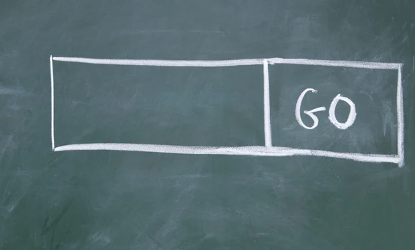 Go search interface drawn with chalk on blackboard — Stock Photo, Image