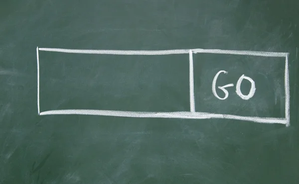 Go search interface drawn with chalk on blackboard — Stock Photo, Image
