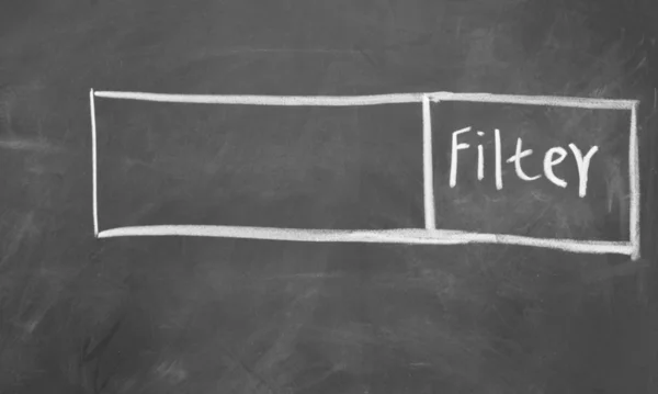 Filter interface drawn with chalk on blackboard — Stock Photo, Image