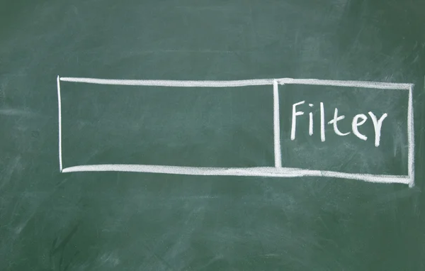 Filter interface drawn with chalk on blackboard — Stock Photo, Image
