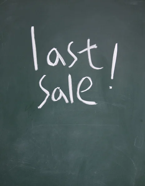 Last sale title written with chalk on blackboard — Stock Photo, Image