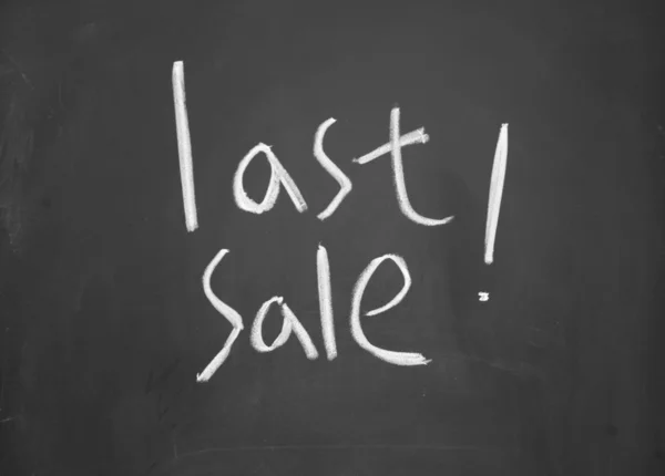 Last sale title written with chalk on blackboard — Stock Photo, Image