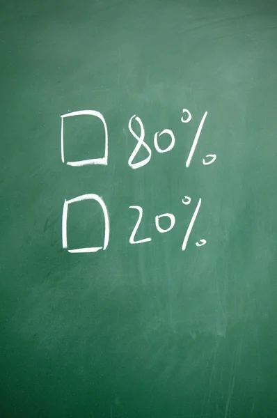80% oder 20% Wahl mit Kreide auf Tafel geschrieben — Stockfoto