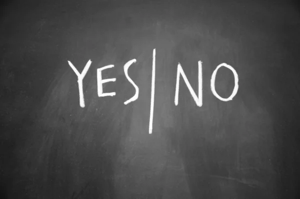 Yes and no symbol written with chalk on blackboard — Stock Photo, Image