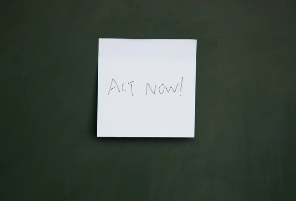 Act now note — Stock Photo, Image