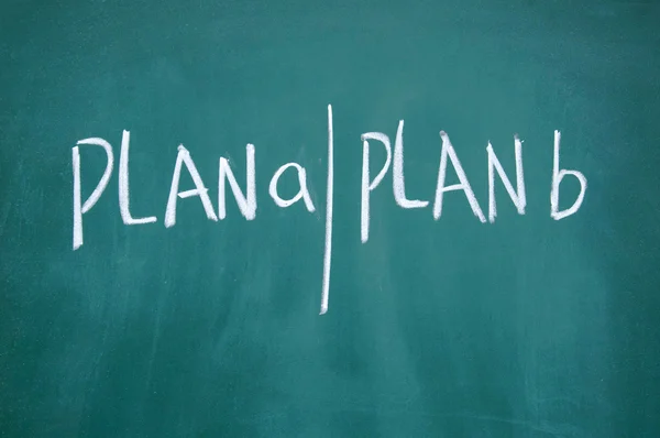 Plan a and plan b written with chalk on blackboard — Stock Photo, Image
