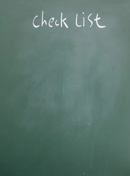 Check list title written with chalk on blackboard — Stock Photo, Image