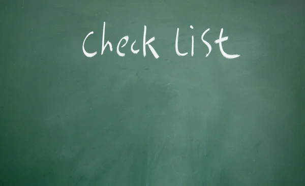 Selectievakje de titel van de lijst geschreven met krijt op blackboard — Stockfoto