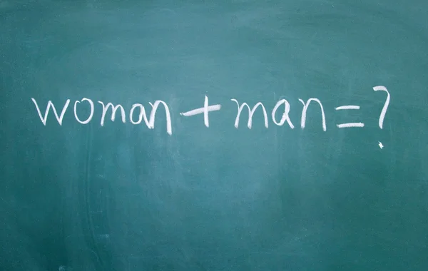 Man and woman sign drawn with chalk on blackboard — Stock Photo, Image
