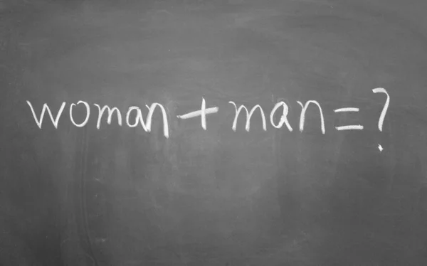 黑板上用粉笔绘制的男人和女人的标志 — 图库照片