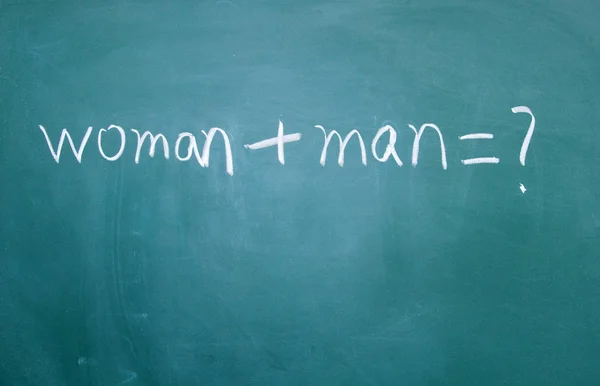 Man and woman sign drawn with chalk on blackboard — Stock Photo, Image