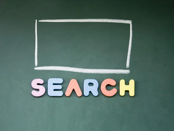 Search interface drawn with chalk on blackboard — Stock Photo, Image