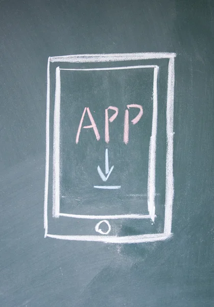 Símbolo de download do aplicativo de telefone celular — Fotografia de Stock