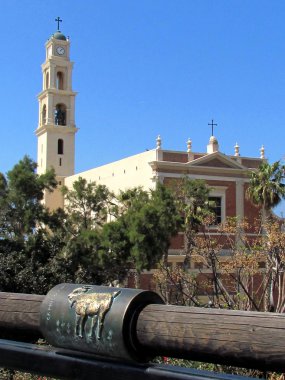 Jaffa Capricorn zodiacal sign and St Peter's Church 2012 clipart