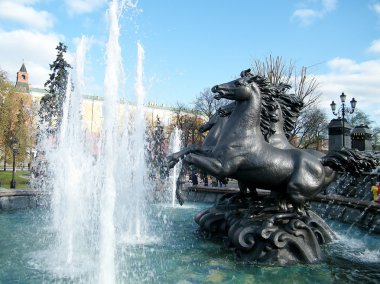 Moscow Alexander Garden Fountain 2011 clipart