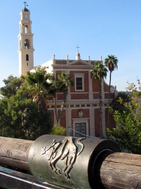 Jaffa Taurus zodiacal sign and St Peter Church 2011 clipart