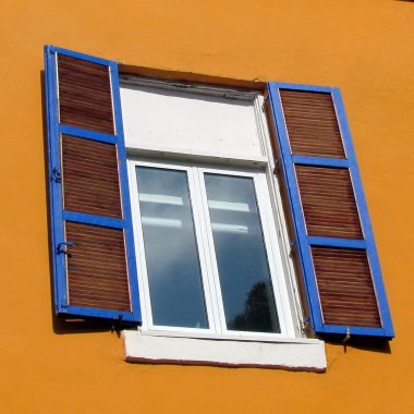 Tel Aviv Neve Tsedek Window with shutters 2012 clipart