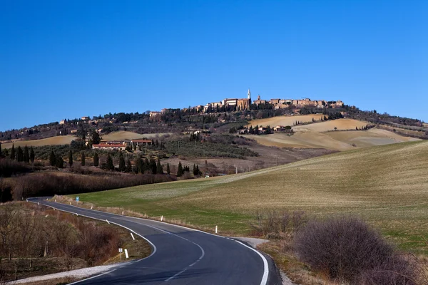 Pienza krajobraz Toskanii (Włochy) — Zdjęcie stockowe
