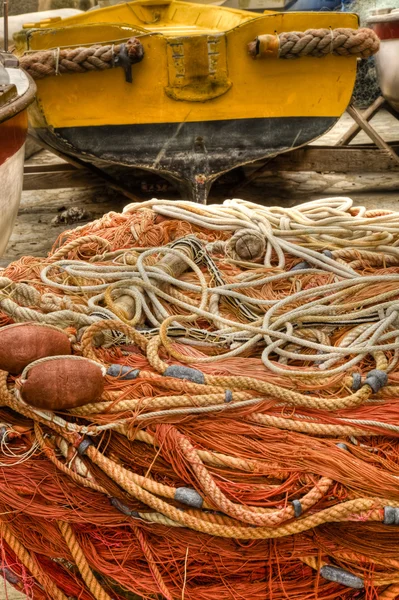 Red de pesca: pueblo italiano Costa Amalfitana Conca dei Marini — Foto de Stock