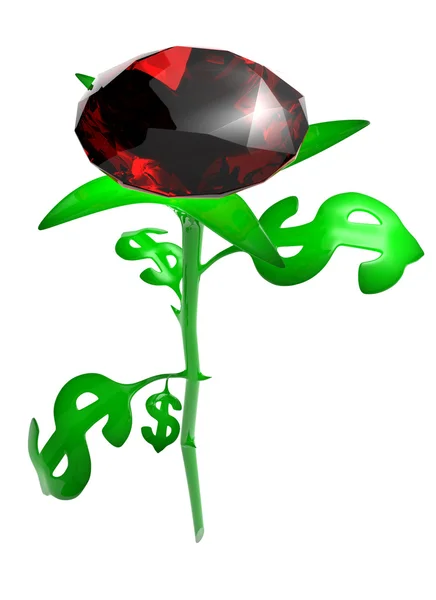 stock image Rose from leaves in the form of brilliant dollar