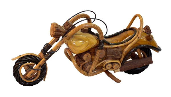 Keten van houten staven motorfiets Stockfoto