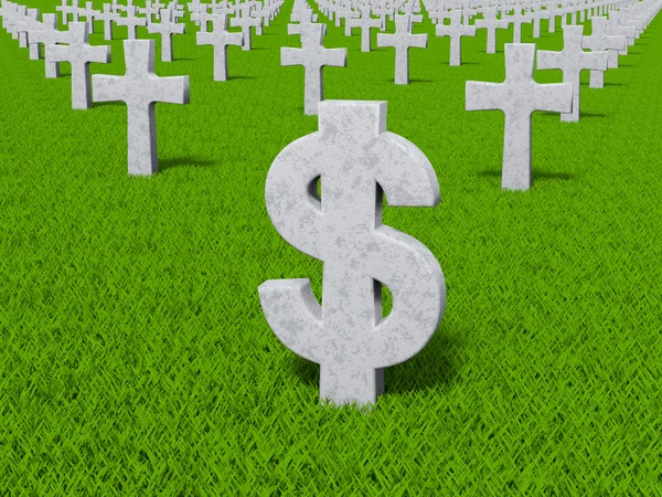 Pénznemszimbólum formájában a sírkövek Stock Kép