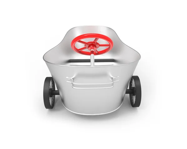 Металева ванна на колесах в стилі автомобіля — стокове фото