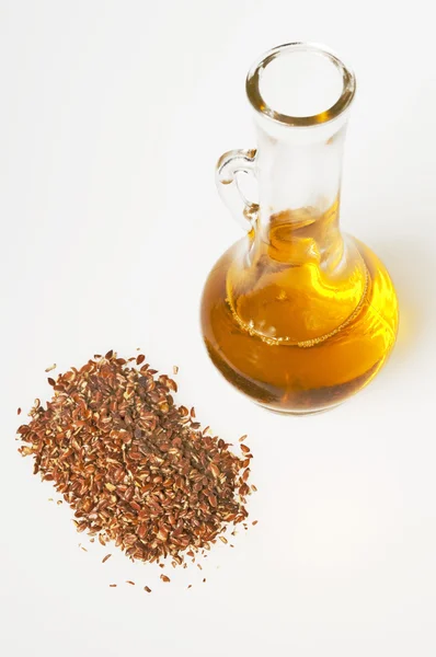 Olej lniany i siemienia lnianego — Zdjęcie stockowe