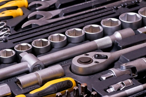 Caixa de ferramentas chave soquete — Fotografia de Stock
